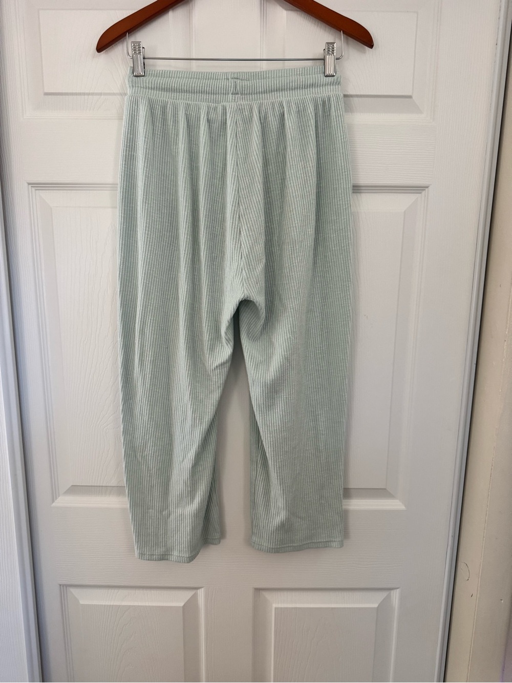 Gymshark Sage Green Ribbed Lounge Set Small Wide Leg Capri Pants - Picture 4 of 6